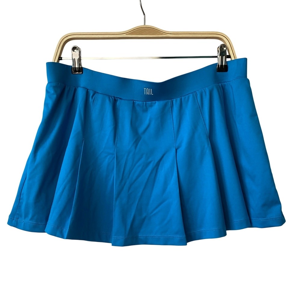 Tail Pleated Golf Skort Mini Skirt Women XL Blue Schoolgirl Tennis Prep UPF 50+